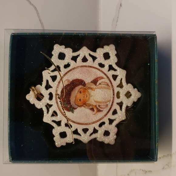 trisha Romance 2005 Ornament Porcelain Snowflake Gold Tassel 4.5"Diam - Picture 6 of 8